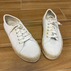 Wild Pair Sofeya Women's White Espadrille Platform Sneakers Size 7 -Good Shape!